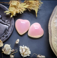 Bahamian Pink Conch Shell Hearts (2pc) Cabochon