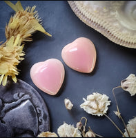 Bahamian Pink Conch Shell Hearts (2pc) Cabochon
