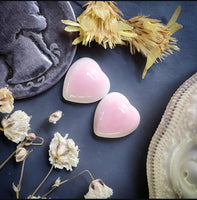 Bahamian Pink Conch Shell Hearts (2pc) Cabochon