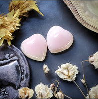 Bahamian Pink Conch Shell Hearts (2pc) Cabochon