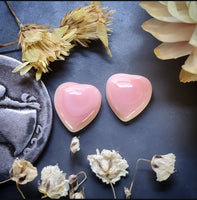 Bahamian Pink Conch Shell Hearts (2pc) Cabochon