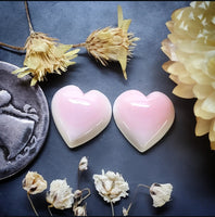 Bahamian Pink Conch Shell Hearts (2pc) Cabochon