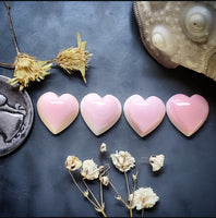 Bahamian Pink Conch Shell Hearts (4pc) Cabochon