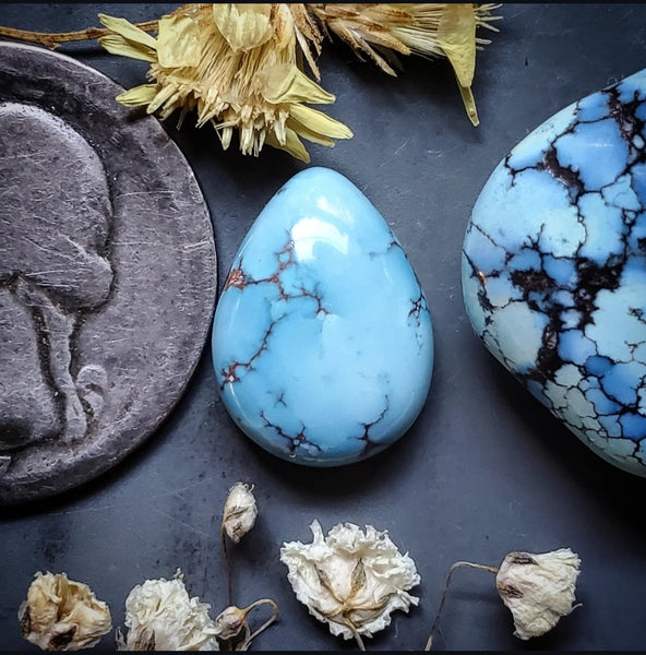 Golden Hills Turquoise Drop Cabochon