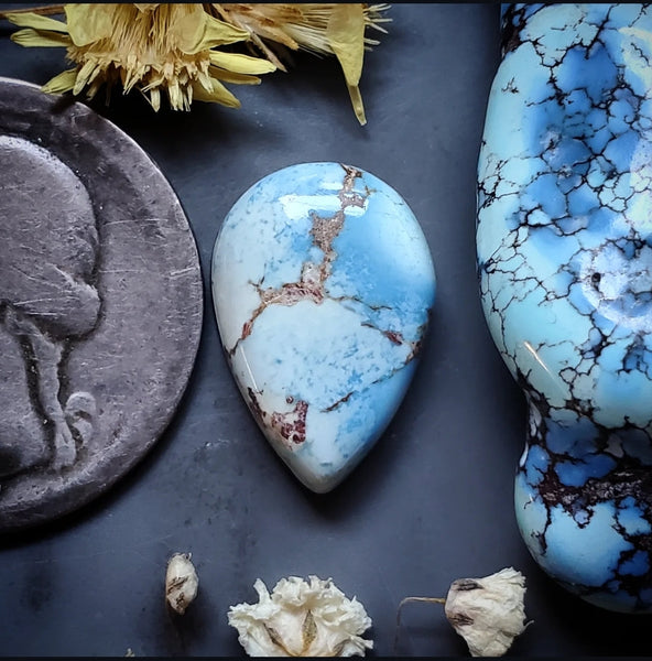 Golden Hills Turquoise Drop Cabochon