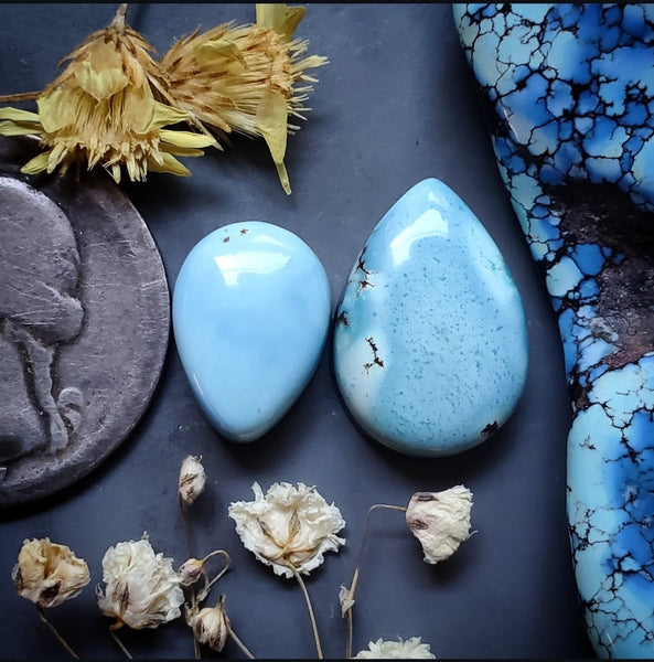 Golden Hills Turquoise Drop Cabochon