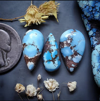 Golden Hills Turquoise Drop Set Cabochon