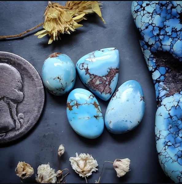 Golden Hills Turquoise Multi Stone Set Cabochon