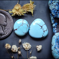 Golden Hills Turquoise Drop Oval Set Cabochon
