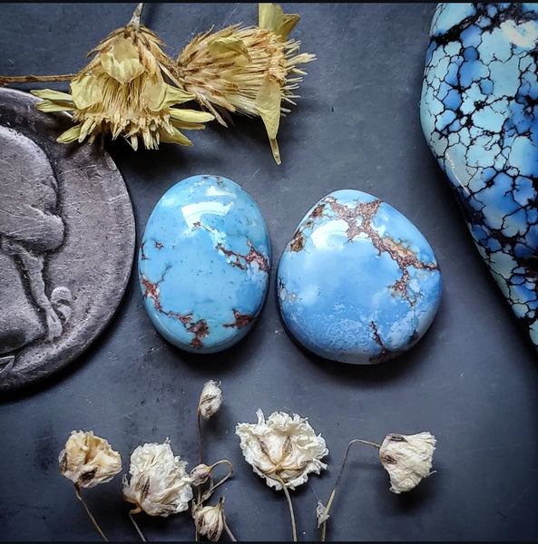 Golden Hills Turquoise Multi Stone Set Cabochon