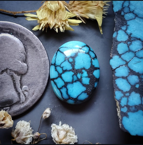 Moon River Turquoise Oval Cabochon