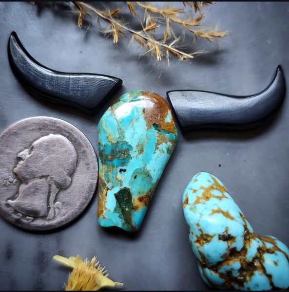 Kingman Cowskull Carving  Cabochon