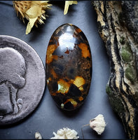 Black Jack Turquoise Oval Cabochon