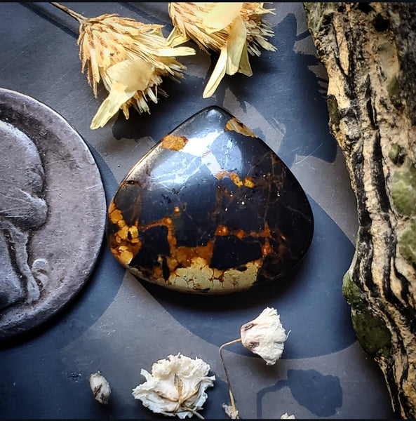 Black Jack Turquoise Freeform Cabochon