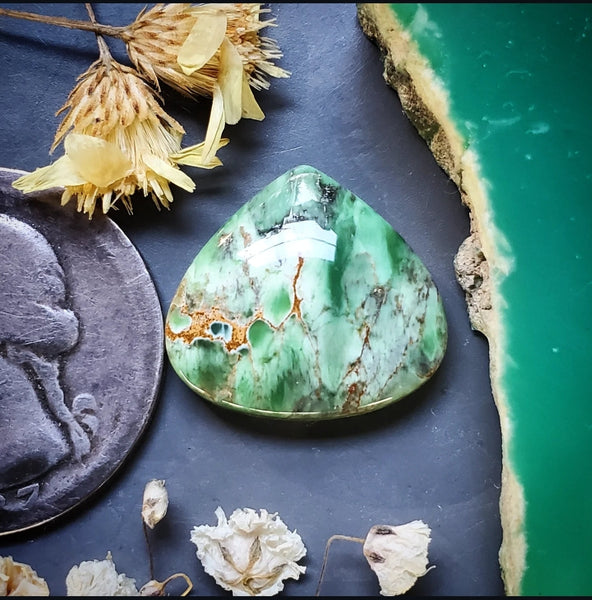 Woodlands Station Variscite Half Moon Cabochon