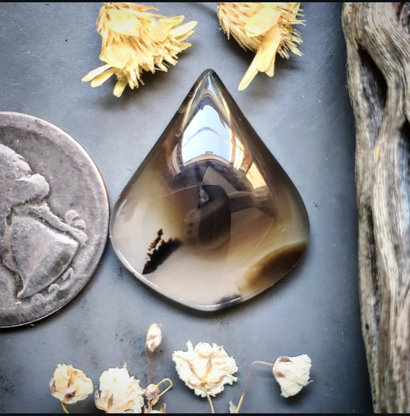 Montana Agate Drop Cabochon