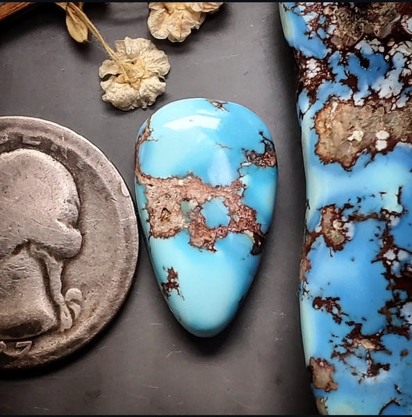 Natural Lavender Turquoise Drop Cabochon