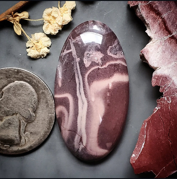 Sci-Fi Porcelain Jasper Oval Cabochon