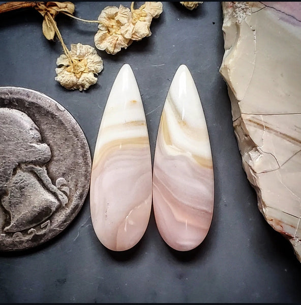 Windy Mountain Drop Earring Pair Cabochon