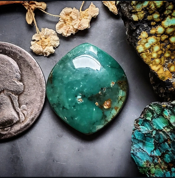 Teal Red River Marquise Cabochon