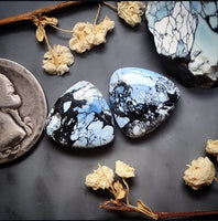 Lavender White River Hotsonite Trillion Pair Cabochon