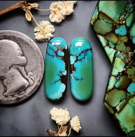 Polychrome Hubei Oval Pair Cabochon