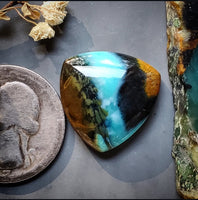 Bacan Chrysocolla Chalcedony Trillion Cabochon