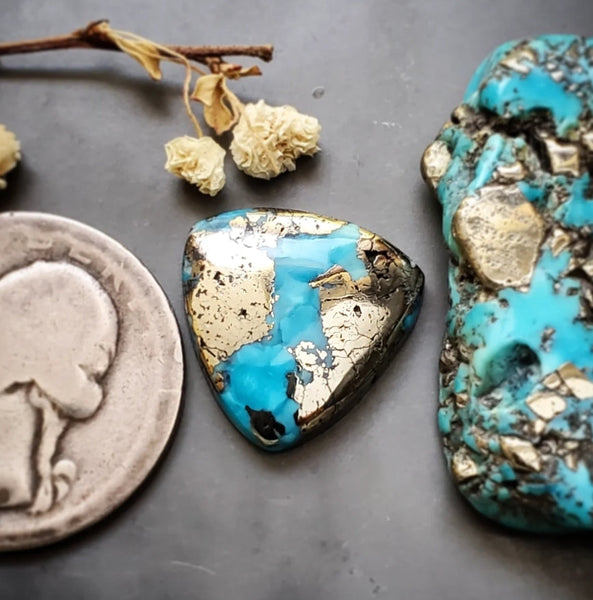 P. Blue Turquoise Trillion Cabochon