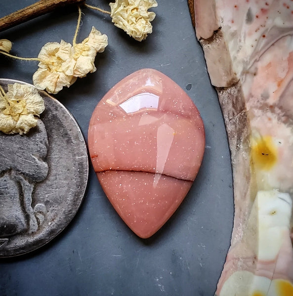 Australian Pink Opal Drop Cabochon
