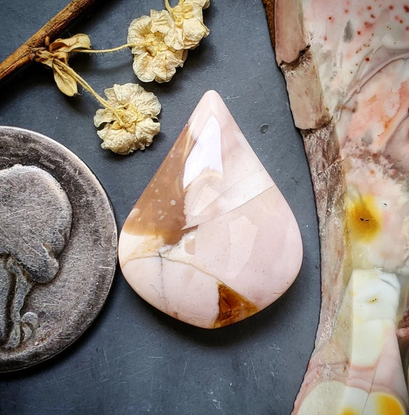Australian Pink Opal Drop Cabochon