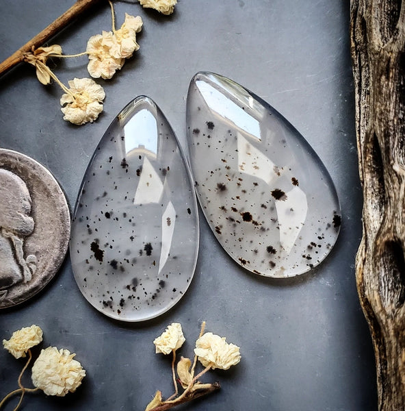 Montana Agate Drop Pair Cabochon