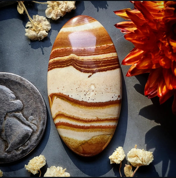 Red Canyon Picture Jasper Oval Cabochon