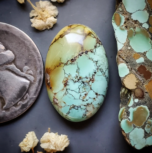 Golden Dragon Turquoise Oval Cabochon