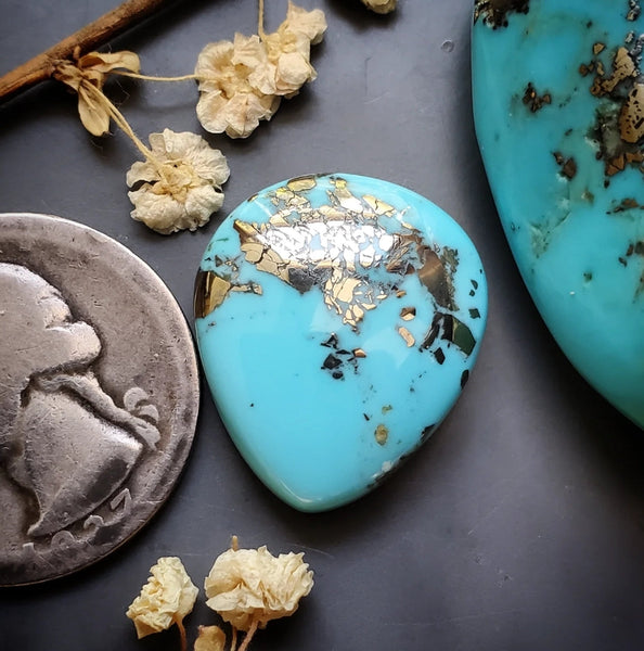 Havasu Blue Turquoise Drop Cabochon