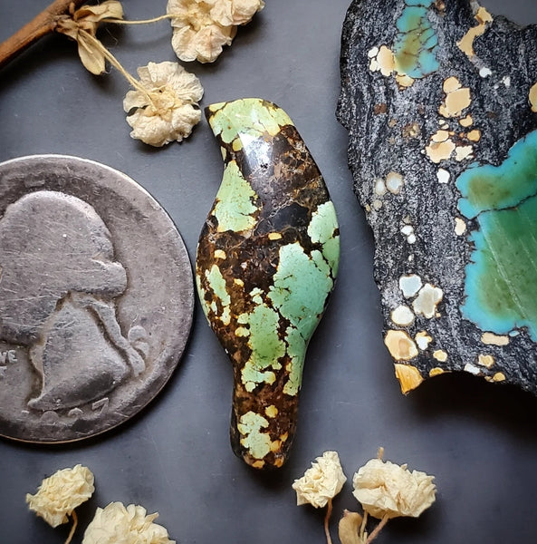 Natural Polychrome Hubei Magpie Cabochon