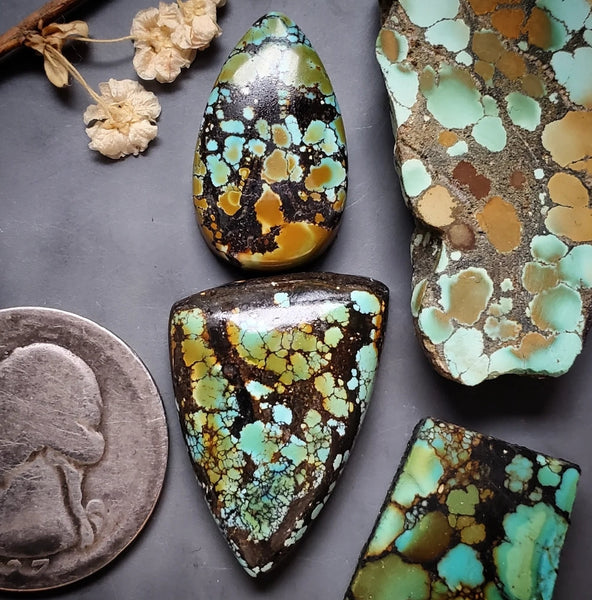 Natural Moon River Turquoise Set Cabochon