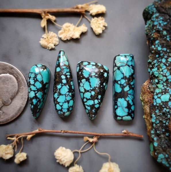 Natural Moon River Turquoise Set Cabochon