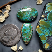 Natural Qingu Turquoise Set Cabochon