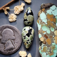 Natural Bamboo Mountain Turquoise Set Cabochon