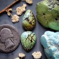 Natural Hubei Polychrome Turquoise Set Cabochon