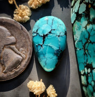 Natural Moon River Turquoise Drop Cabochon
