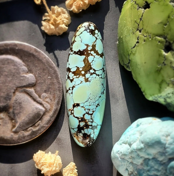 Natural Hubei Polychrome Turquoise Oval Cabochon