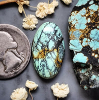 Natural Hubei Polychrome Turquoise Oval Cabochon