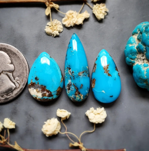 Havasu Blue Turquoise Multi Stone Set Cabochon