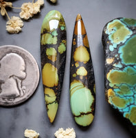 Qingu Polychrome Earring Pair Cabochon
