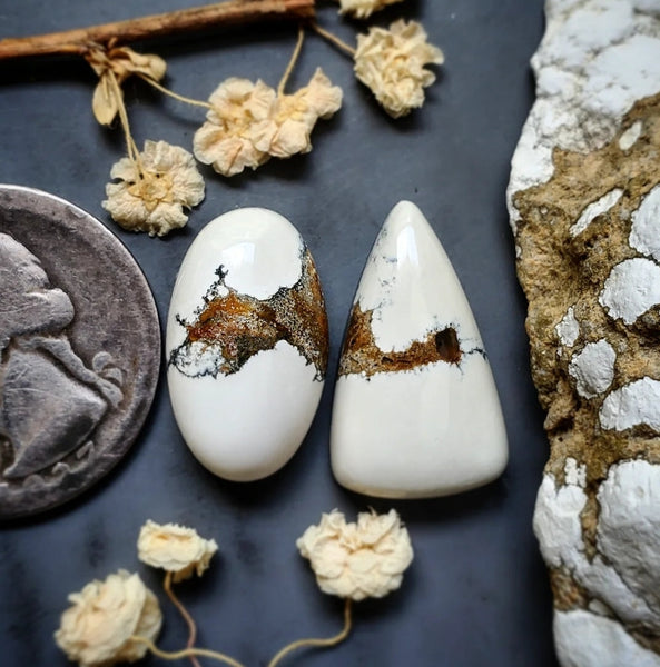 Ivory Creek Variscite Oval Drop Set Cabochon