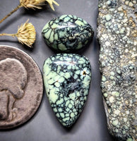 New Lander Variscite Drop Oval Pair Cabochon