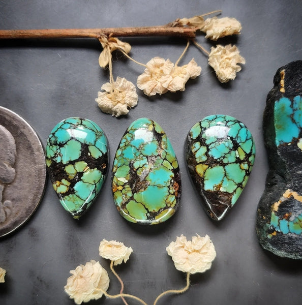 Polychrome Qingu Drop Set Cabochon