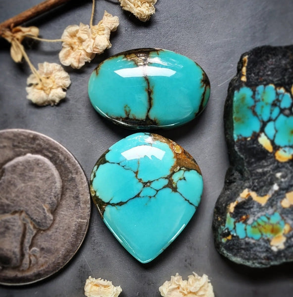 Polychrome Qingu Drop Oval Set Cabochon