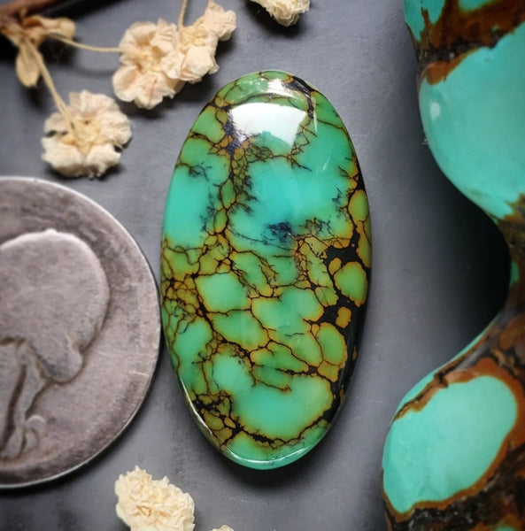 Gold Halo Moon River Large Oval Cabochon